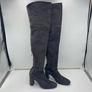 Stuart Weitzman Grey Suede Hardy 90 Over The Knee Thigh High Boots Size 8.5
